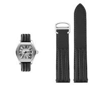 kongsou Quick-Release Interface Watch Strap For Roadster Series W6206018 Watchband With Folding Buckle Bracelet(Black-silver-C,19mm-width)