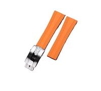 kongsou Rubber Butterfly Clasp Watch Strap For Breitling Superocean Watch A17375211(Orange)