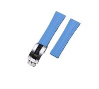 kongsou Rubber Butterfly Clasp Watch Strap For Breitling Superocean Watch A17375211(Skyblue)