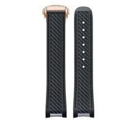 kongsou Rubber Watch Band For Omega Seamaster 300/AT150 Blue Gold Hands Captain Bumblebee Style 20mm Watch Strap(Blackbr)