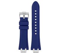 kongsou Rubber Watch Strap For MAURICE LACROIX AIKON Connector AI6008 6038 6007 Bracelet Quick Release Metal Steel Head Silicone Band(Blue sk,AI6058)
