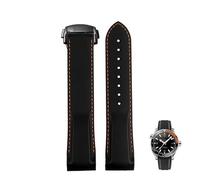 kongsou Rubber Watchband For Omega's New Seamaster 300 Speedmaster Planet Ocean 600 Silicone Watch Strap(Blackob,21mm)