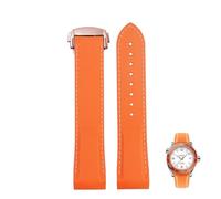 kongsou Rubber Watchband For Omega's New Seamaster 300 Speedmaster Planet Ocean 600 Silicone Watch Strap(Orangewr,20mm)