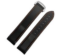 kongsou Silicone watch strap for Omega Seamaster Planet Ocean men's rubber watch band(Blackos,22mm)