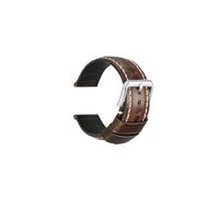 kongsou Vintage cowhide watch strap for Omega leather watch band with butterfly clasp for Tudor(Dark browns2,22mm)