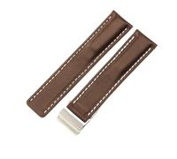 kongsou Watch Strap For Breitling Super Ocean Avengers Aviation Timing Leather Watchbands(Coffee(PW)-Steel-Z16,24mm)