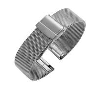 kongsou Waterproof Braided Mesh Watch Strap For MIDO Commander Helmsman Baroncelli Men's watch band(Silver1,20mm)