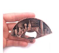 KONGZIZZW Metal three-dimensional bottle opener building magnetic refrigerator magnet Hong Kong Characteristic Tourist Souvenir-A