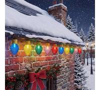 Konictom 16FT Jumbo Christmas Lights,C7 Jumbo Xmas String Light Christmas Outdoor Decorations Lights with 10 Large Diamond Pattern Multicolor Bulb for Holiday Home Roof Yard Garden Decorations