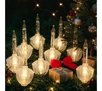 Konictom Christmas Bubble Lights - 7 Tradtional Bubble Light (2 Pack) Set, 7 Clear Bubble Fluids with Silver Glitter, Green Wire, Traditional Christmas Lighting for Christmas Tree Holiday
