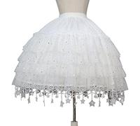 KONIEEJN Women's Crinoline Petticoat Short Fluffy Skirt with 2 Hoops Ball Gown Half Slips Underskirt for Wedding Bridal Dress As the Picture Shown
