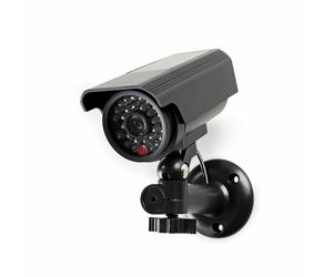 Konig Bullet Dummy CCTV Security Solar LED Flash Camera IP44 Black
