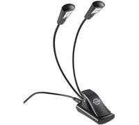 K&M 12245 Dual Music Stand Flexlight Quad LED with Adaptor