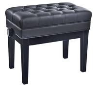 Konig & Meyer 13986 Piano bench with sheet music storage »Deluxe« high-gloss black, seat black imitation leather