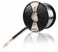 Konig Microphone XLR Balanced Cable Wire Lead 100m Reel (2x0.25mm²) Black