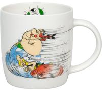 Konitz Mug Asterix Race Courir | 390 ml porcelain mug - dishwasher safe & microwave safe for coffee, tea & cocoa