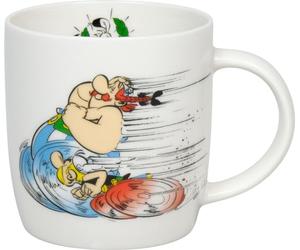 Konitz Mug Asterix Race Courir | 390 ml porcelain mug - dishwasher safe & microwave safe for coffee, tea & cocoa