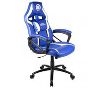 Konix Contemporary Gaming Chair - Blue PU Leather, Comfortable Seat and Backrest, Swivel Casters