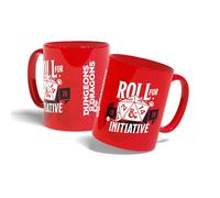 Konix Dungeons & Dragons Roll for Initiative Ceramic Mug, 11 oz, Red