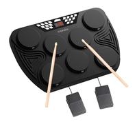 KONIX Electronic Drum Set, Tabletop Electric Drum Kit, 7 Pad Portable Digital Drum Pad Machine with Digital Panel, Built-in Speakers, PC Connection Support, Ideal Gift for Teens and Adult Beginners
