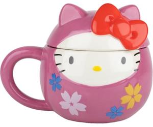 Konix Hello Kitty 3D Mug, Ceramic Mug, 320 ml, Daruma Design, Pink
