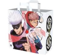 Konix Jujutsu Kaisen Shopping Bag 40 x 45 x 20 cm - Recycled Material - Gojo and Yuji Motif - White