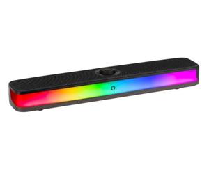 Konix Kabelgebundene Gaming-Soundbar PC - RMS-Leistung 2 x 5 Watt - Bluetooth 5.3-Verbindung - USB-C-Stromversorgung - RGB-LED-Beleuchtung - Schwarz