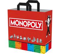 Konix Monopoly Shopping Bag - Medium 40 x 45 x 20 cm - Recycled Material - Red, red, 40 x 45 x 20 cm, Hasbro