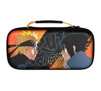 Konix Naruto Shippuden Schutzhülle und Tragetasche für Nintendo Switch 2 - Zubehörfach und 8 Spielefächer - Motiv Naruto und Sasuke - Schwarz