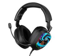 Konix Naruto Shippuden Gaming-Headset mit Kabel 7.1 für PC - 50 mm Lautsprecher - Mikrofon - 2 m USB-Kabel - LED-Hintergrundbeleuchtung - Motiv Naruto Rasengan - Schwarz