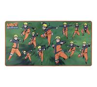 Konix Naruto Shippuden Gaming-Mauspad XXL 90 x 46 cm - rutschfeste Mikrofaser-Oberfläche - Gummi - Naruto Multi-Klon-Muster - Grün