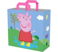 Konix Peppa Pig Einkaufstasche - Größe M 40 x 45 x 20 cm - Recyceltes Material - Blau und Grün