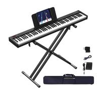 KONIX Piano Keyboard 88 Key with Stand, Touch Sensitivity, Full Size Semi-weighted Keyboard Piano for Beginner Include Sustain Pedal, Power Supply and Piano Bag