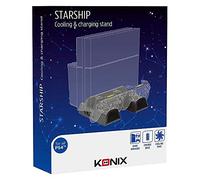 Konix Silver PS4 Docking Station - Dual USB Ports, Built-in Fan, Space-Saving Design