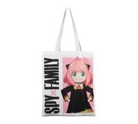 Konix Spy x Family Shopping Bag with Long Handles - Size 38 x 42 cm - 100% Polyester - Anya Motif - White