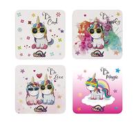 Konix Unik - Unicorn Coasters for 4 Glasses