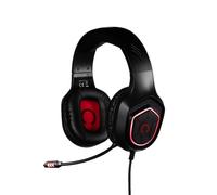 Konix Wired Gaming Headset Oberon PC, PS5, Switch 2, Xbox - 50mm Speaker - High Sensitivity Microphone - Red LED Lighting - Black