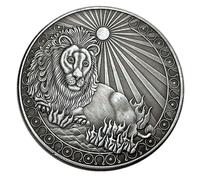 KONJEELIO Creative Twelve Constellations Zodiac Coin Challenge Silver Plated Commemorative Coins Set Home Decor Crafts Art Collection Gift-Leo