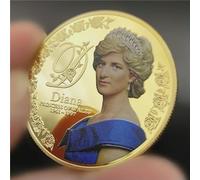 KONJEELIO Five Pounds 999 Gold Silver Plated Coin Diana Princess of Wales Coins Collectibles Coins of British Diana Spencer-Gold