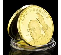 KONJEELIO The 266th Pope of The Catholic Church Pope Francis Souvenir Coin Collectible Golden Plated Commemorative Coin-Silver