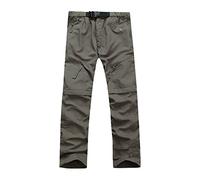 KonJim Mens 2024 Convertible Hiking Pants with Multi Pockets Detachable Lightweight Quick Dry Outdoor Pants Lightweight Zip Off Stretch Cargo Pants for Outdoor, Fishing, Safari Khaki