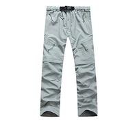 KonJim Mens 2024 Convertible Hiking Pants with Multi Pockets Detachable Lightweight Quick Dry Outdoor Pants Lightweight Zip Off Stretch Cargo Pants for Outdoor, Fishing, Safari Grey