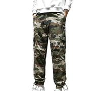 KonJim Mens Camo Hiking Tactical Ripstop Pants Winter Outdoor Work Cargo Pants Military Camo Combat Work Pants Lightweight Jogger Pants Workout Gym Running Pants