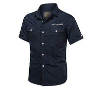 KonJim Mens Cargo Shirts Long Sleeve Hiking Safari Shirts Regular Fit Casual Button Down Outdoor Tactical Shirts Ripstop Military Tactical Shirts Western Cowboy Snap Shirts
