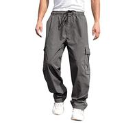 KonJim Men's Hiking Tactical Pants Rip-Stop Military Combat Cargo Pants Lightweight Army Work Outdoor Trousers Work Hiking Travel Pants Stretch Casual Lounge Outdoor Trousers Grey
