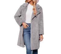 KonJim Womens Faux Fur Fluffy Coat Winter Warm Long Jackets Fuzzy Fleece Lapel Open Front Long Cardigan Coat Luxury Faux Fox Fur Coat Slim Long Sleeve Collar Coats Fall Winter Warm Coat