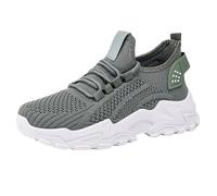 KonJim Womens Trainers Platform Lace Up Comfortable Dad Sneakers Mesh Breathable Lightweight Anti Slip Soft Sole Running Walking Shoes Ladies Outdoor Gym Athletic Tennis Jogging Fitness Shoes Green