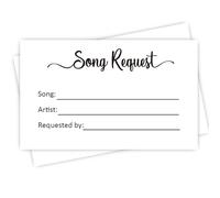 KONKAVA 50 Song Request Cards, DJ Prom Dance Party Music Suggestion Note, Song Request Cards For Wedding, Karaoke Song Request Cards (3.5" x 2")