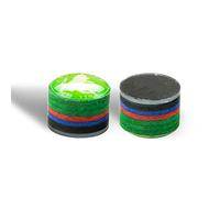 KONLLEN Rainbow Billiards Tip with Clear SX/SS/S/M/MH/H 11mm/14mm Pool Cue Tip 9 Layers of Pigskin Cue Head Accessory 1 Piece (11mm-MH-Green)