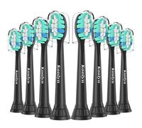 Konlyn Plaque Control Replacement Toothbrush Heads - Compatible with Philips Sonicare Click-on Electric Toothbrush Handles, 8 Standard Replacement Brush Heads, Black